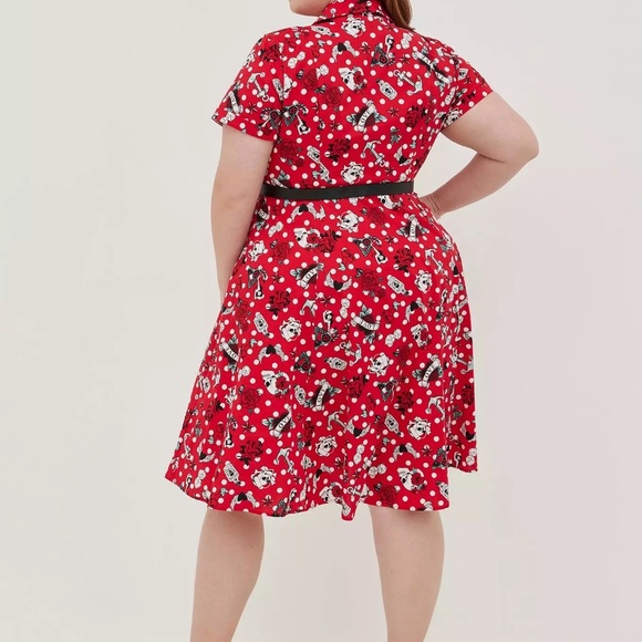 Torrid Red Poplin Collared Midi Swing Dress – Size 24 - Picture 2 of 11